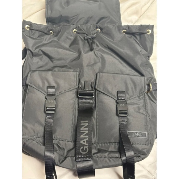 NEW Ganni big black tech backpack